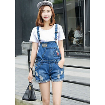 Quần Yếm Jean Nữ Logo Chữ Army Y514 - Xanh (Free Size)