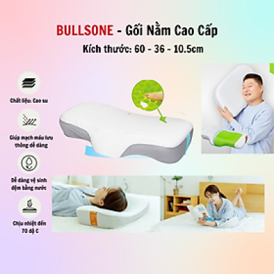 Gối đầu cao cấp  Bullsone Hàn Quốc HQGD04 chất liệu Aircell Vetagel - Hàng Chính Hãng