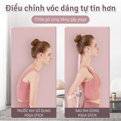 Con Lăn Massage 30x8cm Tập Gym, Yoga,Thể Hình - Gậy tập thẳng lưng, vai, 6015 gậy chống gù lưng, gậy tập yoga gậy chống gù lưng tập yoga bằng thép không gỉ(hàng nhập khẩu)