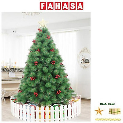 Cây Thông Noel Đầu Vàng Gắn Trái Đỏ 210 cm - Cây Treo - Chaang Chiia LP-YHN-R