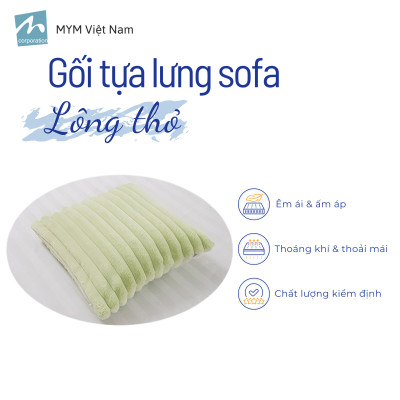 Gối Tựa Lưng, Trang Trí Sofa Chất Liệu Lông Thỏ Mềm Mại 45x45cm