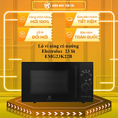 Lò vi sóng cơ có nướng 23L Electrolux EMG23K22B - Hàng chính hãng - Chỉ giao HCM