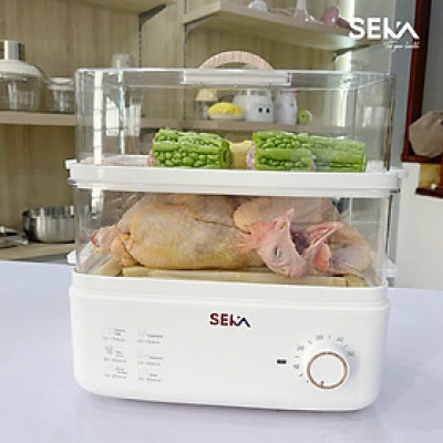 Nồi hấp điện 2 tầng SEKA SK2088 hàng dung tích 10L hấp cá, gà nguyên con hàng nhập khẩu