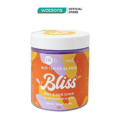 Muối Tắm Gội Dành Cho Tóc Và Cơ Thể BareSoul Tinh Chất Gừng Và AHA Bliss Body & Hair Scrub 330g