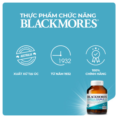 Combo Tinh Dầu Hoa Anh Thảo Hỗ Trợ Cân Bằng Nội Tiết Tố Blackmores Evening Primrose Oil Lọ 190 Viên và Viên Uống Dầu Cá Bổ Sung Omega Hỗ Trợ Cho Tim, Mắt và Da Blackmores Double Omega High Strength Lọ 90 Viên