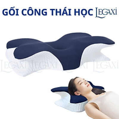 Gối Công Thái Học Bằng Cao Su Non, Giúp Ngủ Nhanh, Ngủ Sâu, Giảm Đau Mỏi Cổ Vai Gáy, Chống Ngủ Ngáy