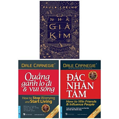 Combo Sách Đắc Nhân Tâm + Quẳng Gánh Lo Đi Và Vui Sống + Nhà Giả Kim (Bộ 3 Cuốn)