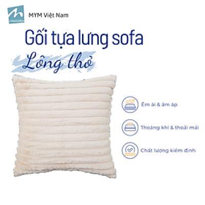 Gối Tựa Lưng, Trang Trí Sofa Chất Liệu Lông Thỏ Mềm Mại 45x45cm