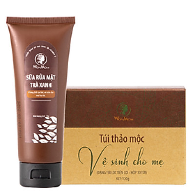 Combo 1 hộp thảo mộc vệ sinh cho mẹ và 1 sữa rửa mặt hữu cơ Wonmom