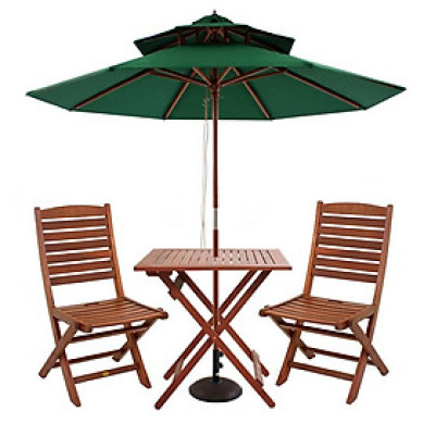 Bộ Bàn Gorontalo 2 Ghế Xếp Sumur IBIE NS4013A (70 x 70 x 72 cm) - Nâu