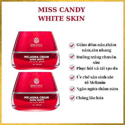 Combo 2 Kem Dưỡng Trắng Da Mờ Thâm Nám Sâm Nhung Hoàng Kim Cao Cấp Melasma Cream Nano White MISS CANDY 25g, Giúp Tái Tạo Da Bị Nhiễm Corticoid, Phục Hồi Làn Da Hư Tổn & Làm Săn Chắc Da - Gia Tuệ House