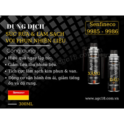 Súc Rửa Kim Phun Xăng , Làm Sạch Vòi Phun Nhiên Liệu  Senfineco 9986