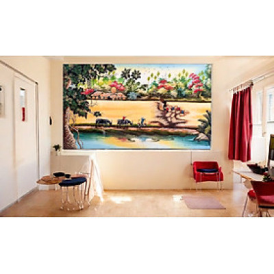 Tranh Sơn Mài - ĐỒNG QUÊ VIỆT NAM | Size 80x140 cm | Nét Đẹp Quê Hương – Nghệ Thuật Truyền Thống