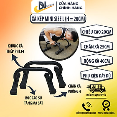 Dụng cụ hít đất, xà kép mini, dụng cụ chống đẩy, Parallettes size L (Cao 20cm) DAI NHAN, làm bằng thép, sơn tĩnh điện