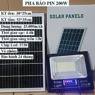 ĐÈN NGOÀI TRỜI, ĐÈN LED NĂNG LƯỢNG MẶT TRỜI SOLAR LIGHT 200W-JD8200