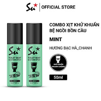 Combo Xịt khử khuẩn bệ ngồi bồn cầu Su Star, loại bỏ 99.999% vi khuẩn trong 10 giây 50ml