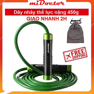 Dây Nhảy Thể Lực Cao Cấp miDoctor Nặng 450g - Luyện Võ Thuật, Boxing, Muay Thái (Tặng Túi)
