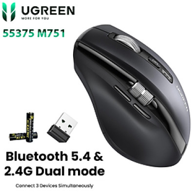 Chuột không dây bluetooth Ugreen 55375 5000DPI 5 cấp độ - Hàng chính hãng