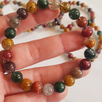 Vòng tay phong thuỷ may mắn đá Thạch anh Ưu linh đa sắc Size hạt 8mm đá Ưu linh đẹp sang trọng của đá thạch anh tự nhiên đa sắc giúp xua tan mệt mỏi, đem đến năng lượng tích cực may mắn tài lộc cho gia chủ ,tăng sự quyến rũ sang trọng cho phái đẹp ạ