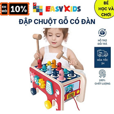 Đồ Chơi Đập Chuột Cho Bé Có Nhạc Hình Voi, Đồ Chơi Giáo Dục Đa Năng Montessori