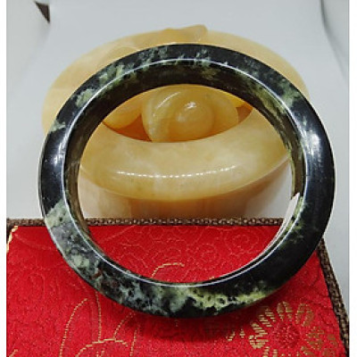 Vòng Tay ngọc Serpentine Xanh Lục Bản Vuông