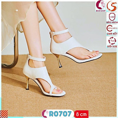 [CÁ TÍNH + TỰ TIN] Sandal Cao Gót Hở Mũi 8 Phân RO707 ROSATA Thiết Kế Độc Đáo và Sang Chảnh Cực Tôn Chân