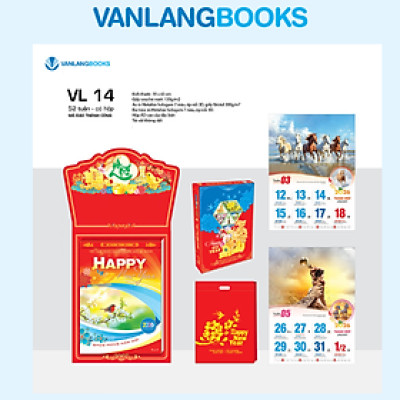 Lịch 2026 52 Tuần Có Hộp – Mã Đáo Thành Công | Lịch Tết Treo Tường Vanlangbooks | Mã: VL14