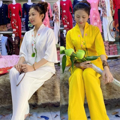 Đồ Lam Đi Chùa # Bà Lai Lụa Pháp Cao Cấp