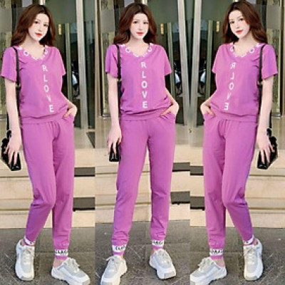 Sét đồ bộ thun nữ chữ love siêu hót mẫu mới đẹp có bigsize, sét bộ đi chơi mặc ơ nhà xinh xắn thời trang cao cấp