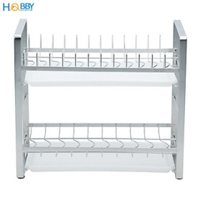 Kệ úp chén đĩa 2 tầng inox 304 có khay hứng nước Hobby home decor UCD