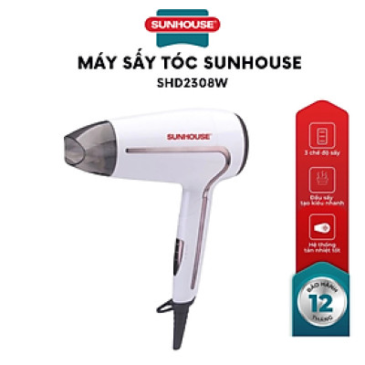 Máy sấy tóc 1500W Sunhouse SHD2308W - Hàng Chính Hãng