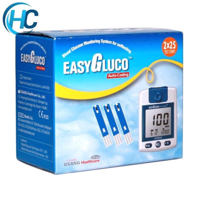 Hộp 50 que thử dùng cho máy đường huyết Easy Gluco Hàn Quốc (No code)