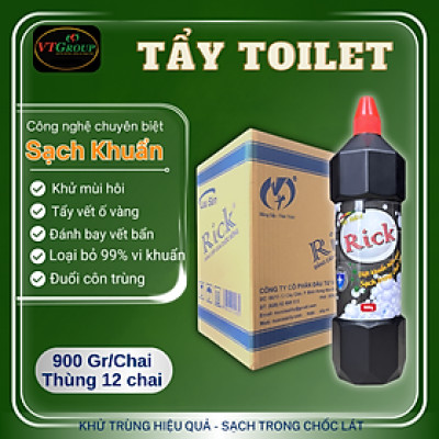 Nước Tẩy Toilet Rick Chai 900g (12 Chai / Thùng) - Tặng 1 Chai Lau Sàn Rick 1Kg