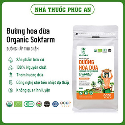 Đường hoa dừa hữu cơ Sokfarm 150g - 1kg thích hợp để ổn định đường huyết