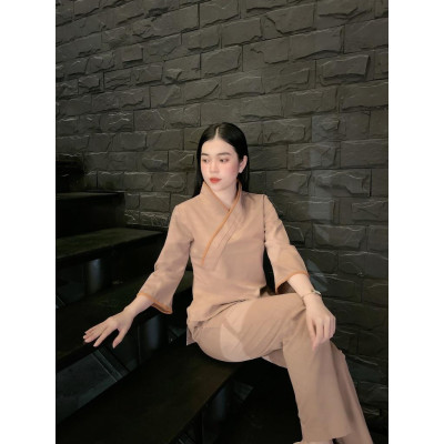 Đồ Lam Đi Chùa Nhật Viền Hàn Quốc