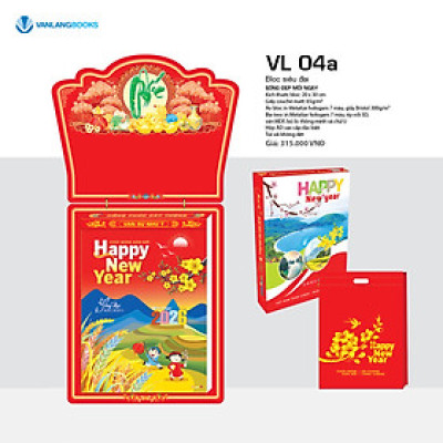 Lịch 2026 Bloc Siêu Đại – Chủ Đề Sống Đẹp Mỗi Ngày | Lịch Tết Treo Tường Cao Cấp Vanlangbooks | Mã: VL04A