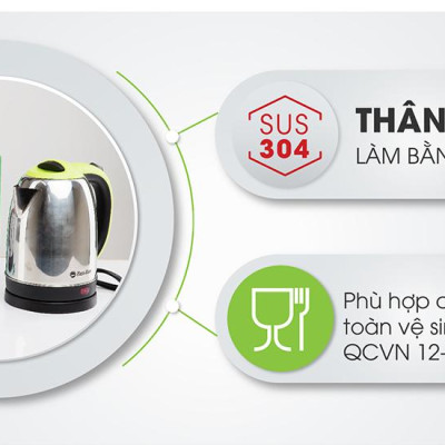 Ấm điện siêu tốc 1,8 lít Rạng Đông chính hãng model RD-AST18ST1 màu ngẫu nhiên