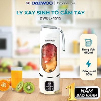Máy xay cầm tay DAEWOO DWBL-4515 (450ml) Hàng Chính Hãng - Ly xay trái cây thông minh, nhỏ gọn, tiện lợi