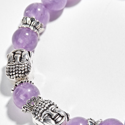 Vòng Đá Thạch Anh Tím Ngọc Phối Charm Bạc Ngọc Quý Gemstones