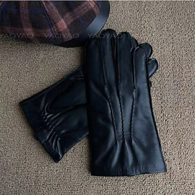 Găng tay nam da dê lót lông cao cấp BHY2221 Cản gió, chống ngấm nước... Bao tay nam lái xe mùa đông.