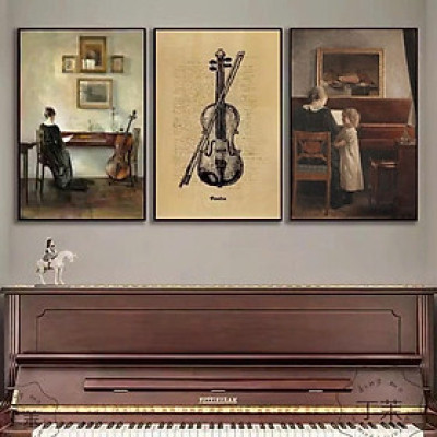 (HCM) Tranh treo tường trang trí decor lớp học nhạc, phòng thu âm kèm đinh chuyên dụng