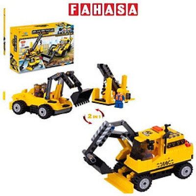 Đồ Chơi Lắp Ráp Máy Xúc Đào Thủy Lực 2 Trong 1 - Hydraulic Excavator - Toys&Joys 8632 (268 Mảnh Ghép)