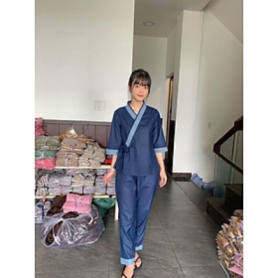 Đồ Lam Đi Chùa  - mẫu Linen có nơ