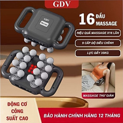 [Tặng củ sạc + cáp sạc] Máy Massage Toàn Thân Cầm Tay 16 Đầu, Máy Mát Xa Đấm Lưng 16 Đầu GDV YX-840 - Hàng Chính Hãng