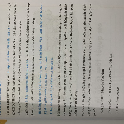 Sách Bí kíp nắm trọn điểm thi vào 10
