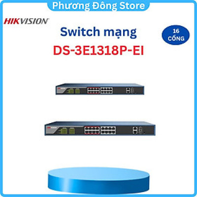 Bộ chia Switch PoE 16 cổng HIKVISION DS-3E1318P-EI - Hàng chính hãng