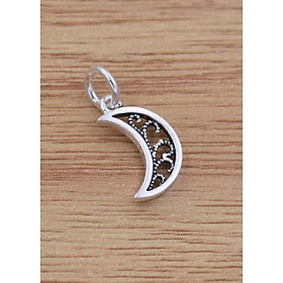 Combo 4 cái charm bạc hình trăng khuyết treo - Ngọc Quý Gemstones