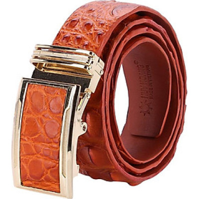 Thắt Lưng Nam Da Cá Sấu Gai Lưng Bản Lớn Huy Hoàng HT4226 - Vàng