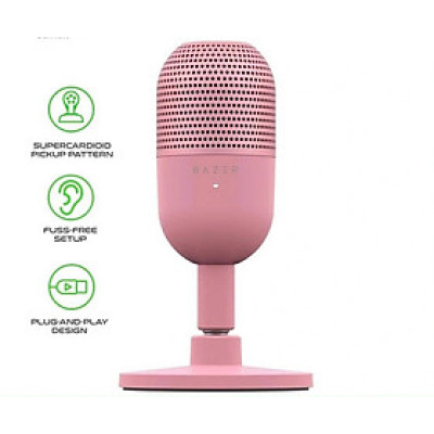 Micro USB Mic Thu Âm Condenser Podcast, Livestream, Radio, ASMR Microphone Phòng Thu Studio PC Microphone Chuyên Nghiệp Thu Âm Rõ Nét Chống Ồn Độ Nhậy Cao LED MÀU HỒNG - Hàng Chính Hãng