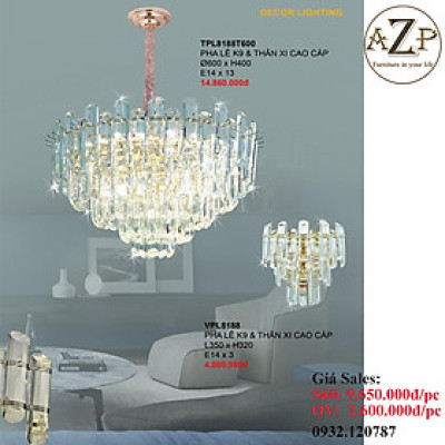 ĐÈN THẢ TRẦN PHA LÊ / ĐÈN THÔNG TẦNG TRANG TRÍ PHÒNG KHÁCH / PHÒNG NGỦ / CẦU THANG / KHÔNG GIAN SANG TRỌNG AZP-8188 phong cách đương đại, hàng nhập khẩu AZP